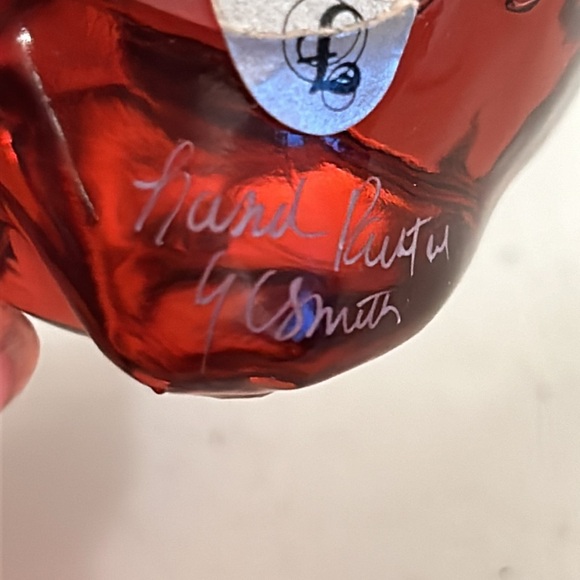 Fenton hand painted ruby red glass bird - Picture 4 of 8